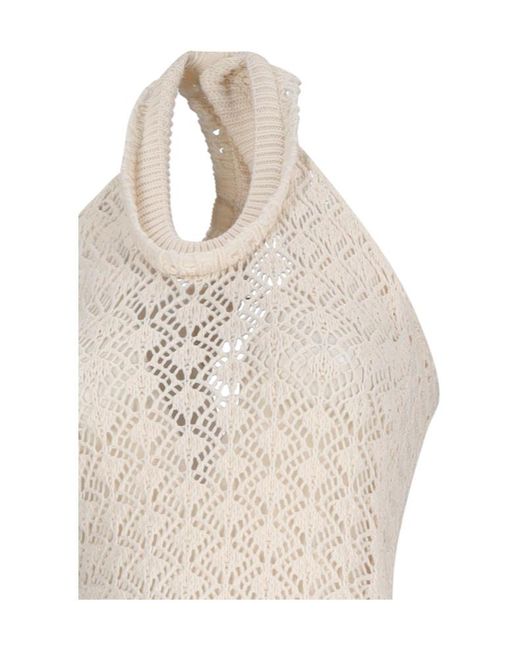 Blumarine White Halterneck Open Back Dress