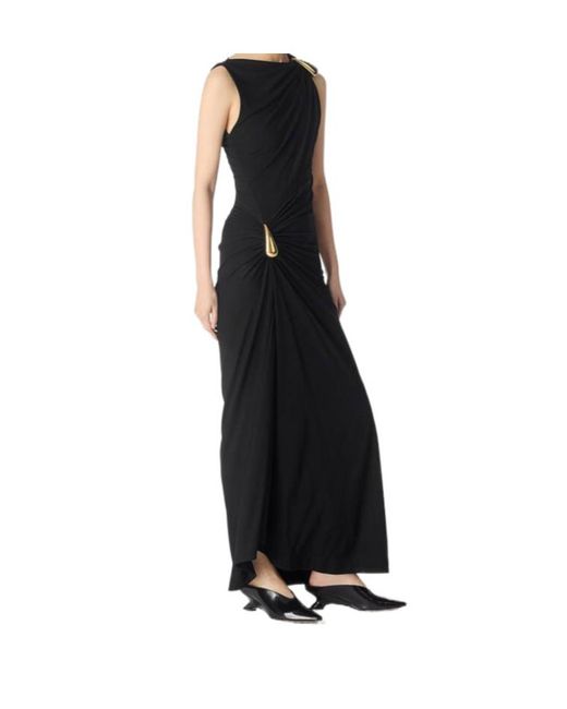 Bottega Veneta Black Drop Detailed Sleeveless Dress