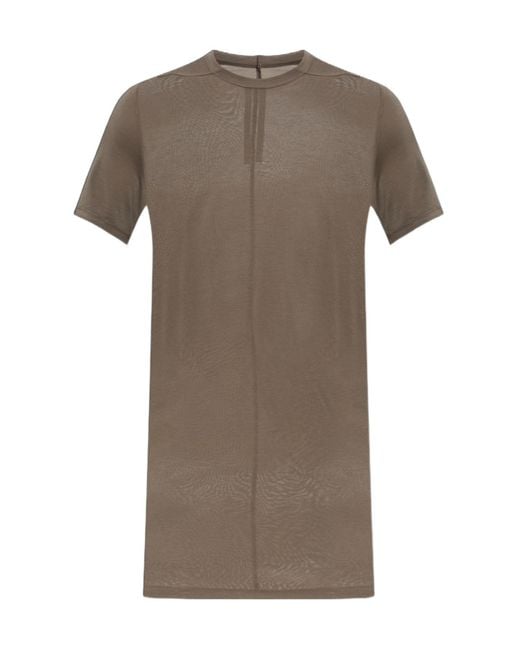 Rick Owens Gray Crew Neck Short-Sleeved T-Shirt for men