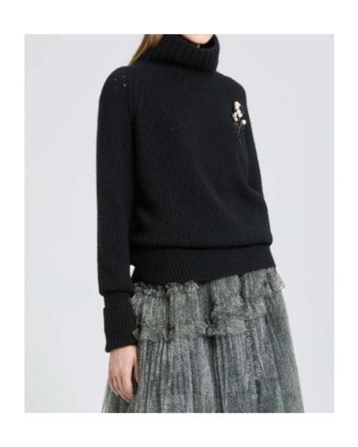 Ermanno Scervino Black Oversized Pure Cashmere Turtleneck Sweater