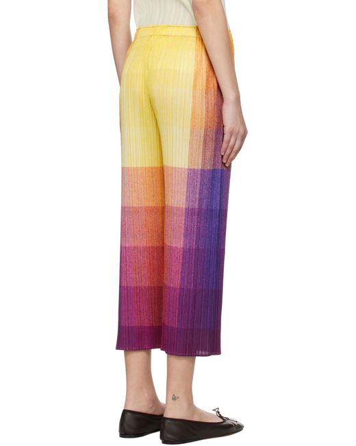 Pleats Please Issey Miyake Photon Trousers in Yellow | Lyst