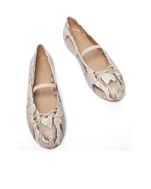 Stuart Weitzman Natural Prima Bow Ballet Mary Jane