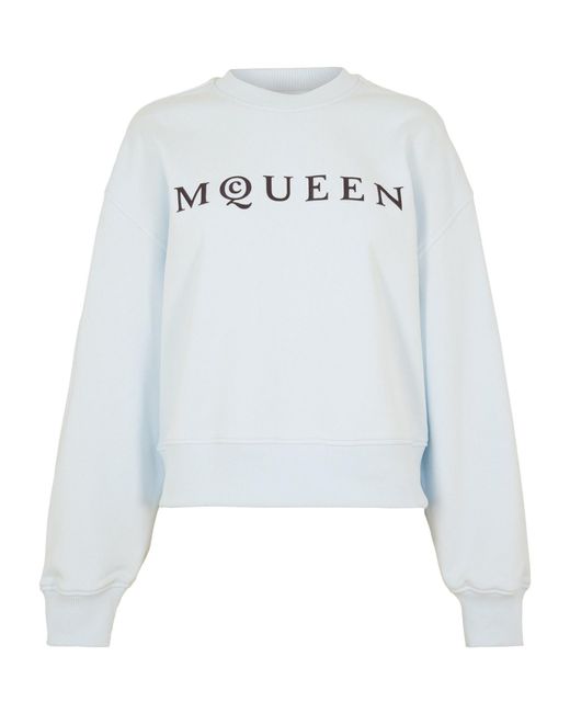 McQueen Blue Logo Crew Sweatshirt