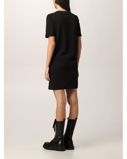 Moschino Black Round Neck Short-Sleeved Dress