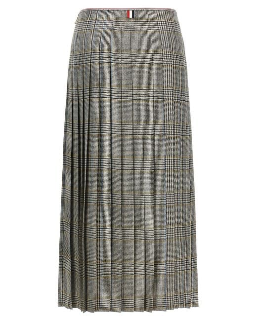 Thom Browne Gray Pleated Skirt