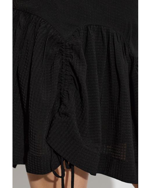 AllSaints Black Tie-Up Detail Midi Skirt