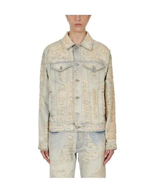 1017 ALYX 9SM Natural 1017 9Sm Distressed Long-Sleeved Denim Jacket for men