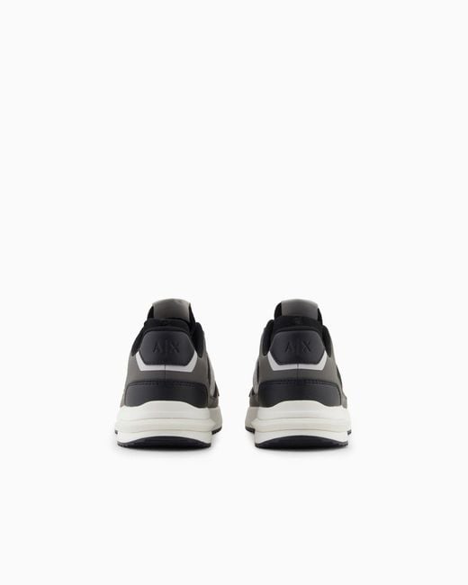 ARMANI EXCHANGE Black Sneakers With Contrasting Details for men