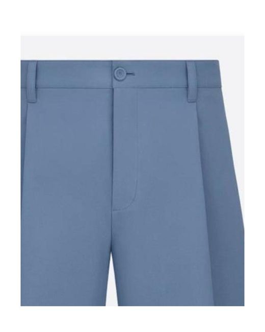 Dior Blue Zipper Button Design Shorts for men
