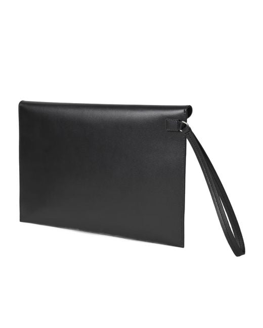 Fendi Black Large Ff Squared Flat Clutch Bag for men