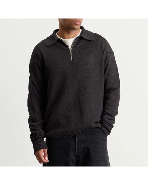 Studio Nicholson Black Zip Pullover for men