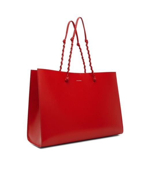 Jil Sander Red Tangle Shopping Ew Handbag