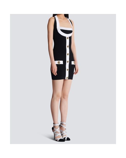 Balmain Black Halterneck Mini Dress