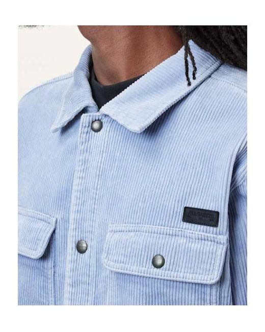AllSaints Blue Castleford Corduroy Shirt for men