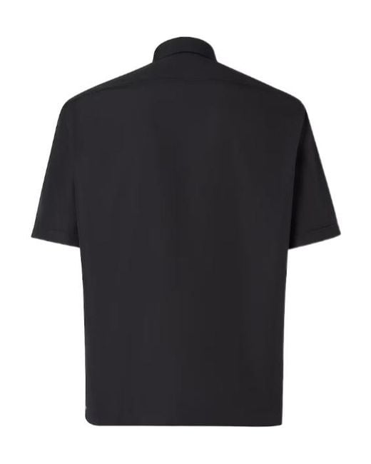 Fendi Black Logo Printed Short Sleeved Shirt for men