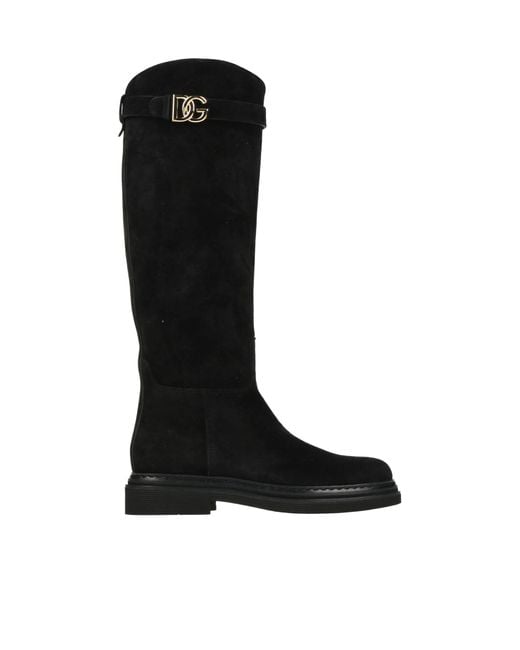 Dolce & Gabbana Black Solid Color Long Boots