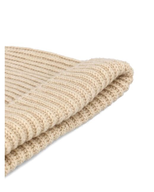 Loro Piana Natural Turn-Up Hem Knitted Beanie for men