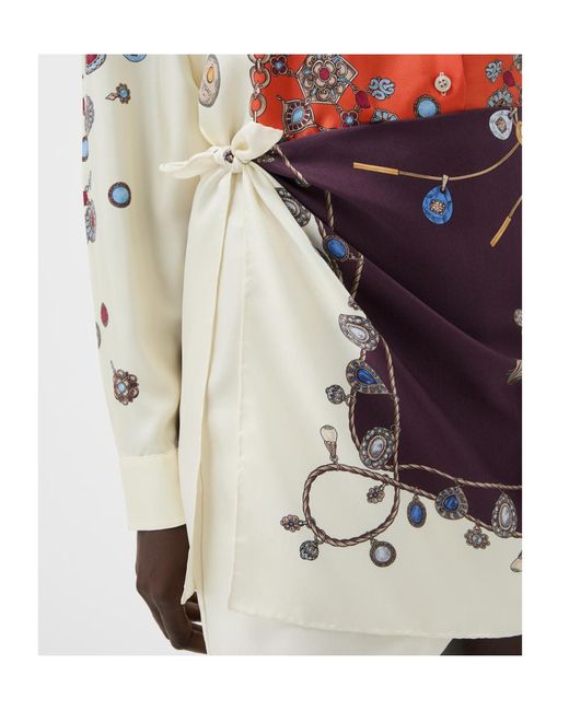 Versace Purple Graphic-Print Wrap Skirt