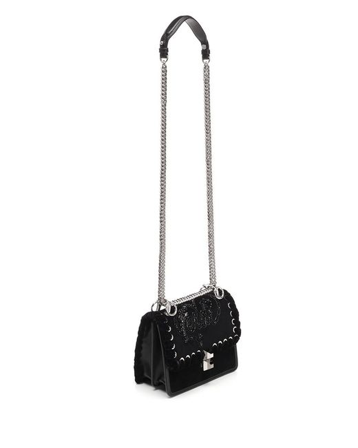 Fendi Black Kan I Logo Embellished Shoulder Bag