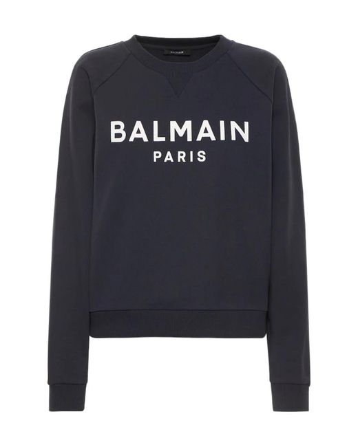 Balmain Black Logo Round-Necked Sweater