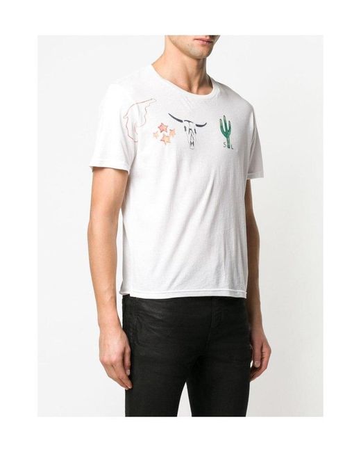 Saint Laurent White Arizona T-Shirt for men