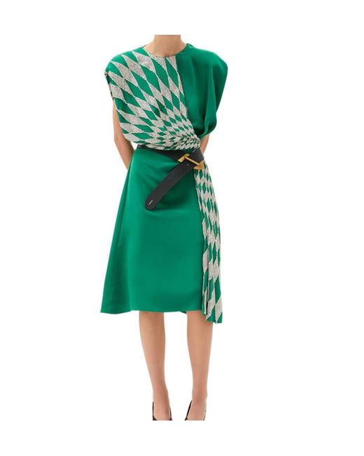 Versace Green Crystal Embellished Draped Dress