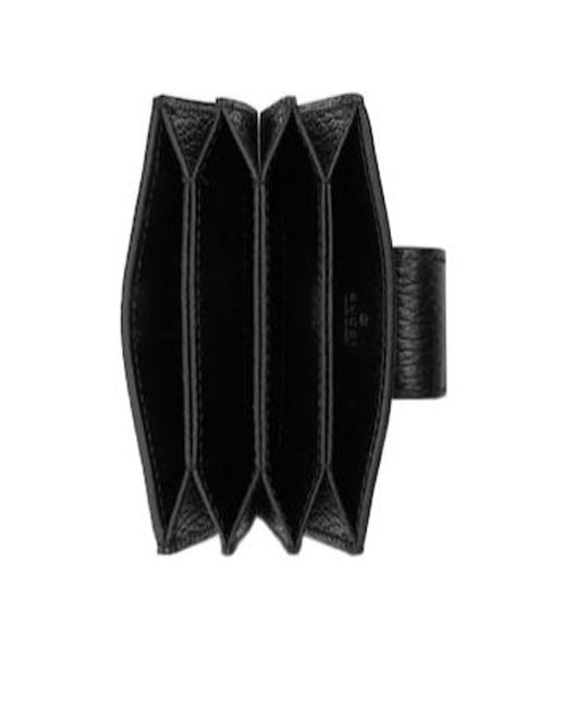 Gucci Black Gg Marmont Snap Button Card Case