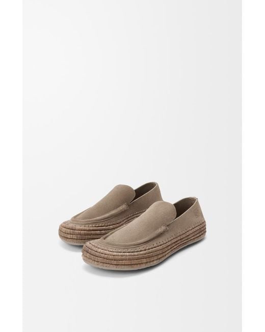 Loewe Brown Rio Raffia-Embroidery Espadrilles for men