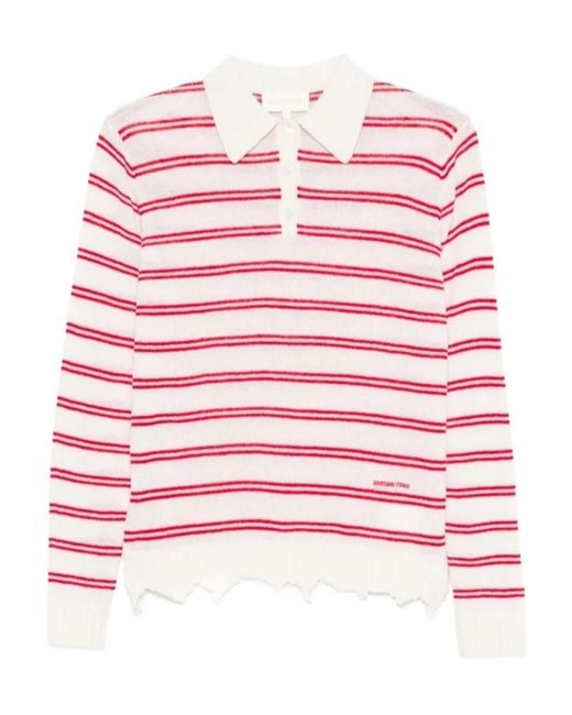 ShuShu/Tong Red Striped Polo Top