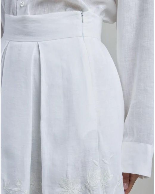 Eleventy White Zipper Skirt