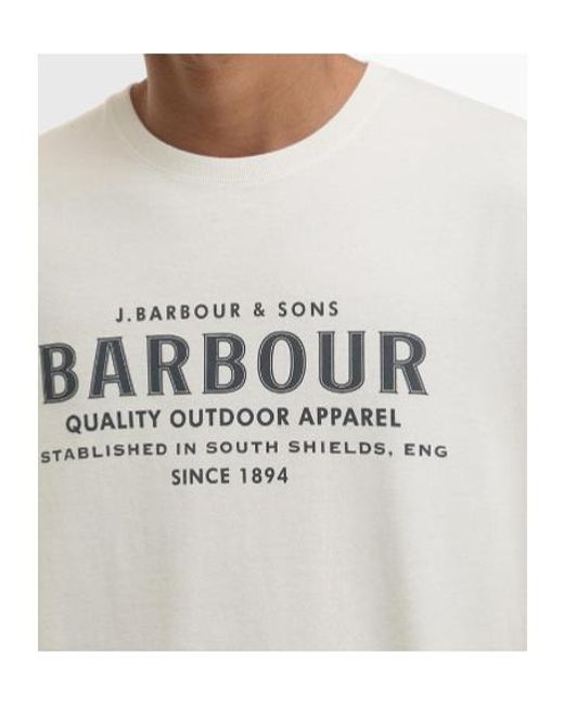 Barbour White Moorside T-Shirt for men