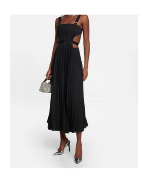 Christopher Kane Black Pleated Midi Dress