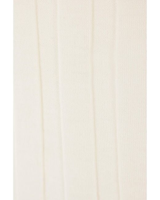 Allude White Rib Turtleneck