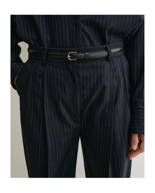 Totême  Black Totême Pleat Detailed Pinstriped Trousers