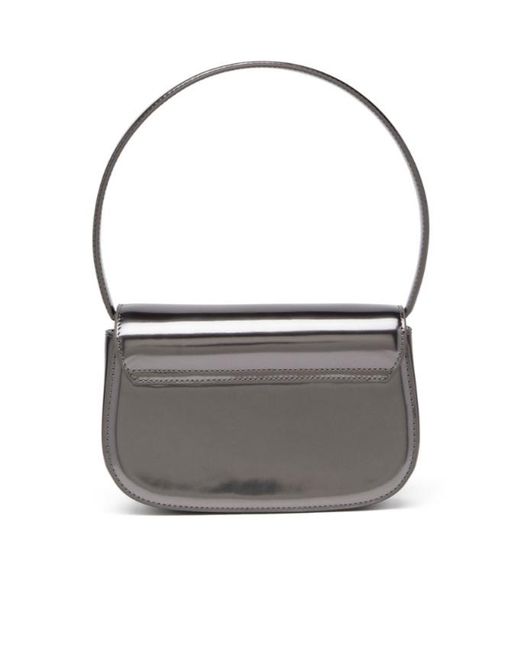 DIESEL Gray 1Dr Patent Leather Shoulder Bag