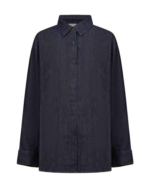 Dries Van Noten Blue Long-Sleeve Denim Shirt
