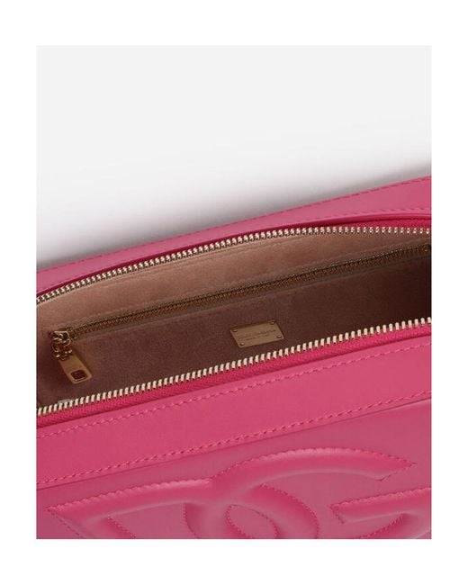 Dolce & Gabbana Pink Logo-Embossed Small Camera Bag