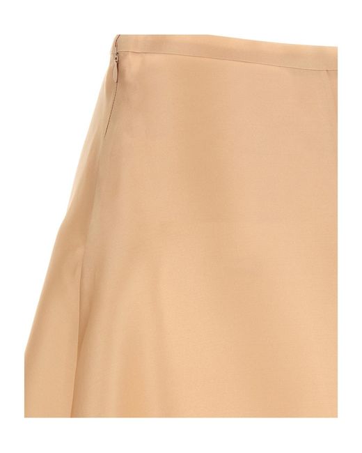 Alberta Ferretti Natural Flared Midi Skirt
