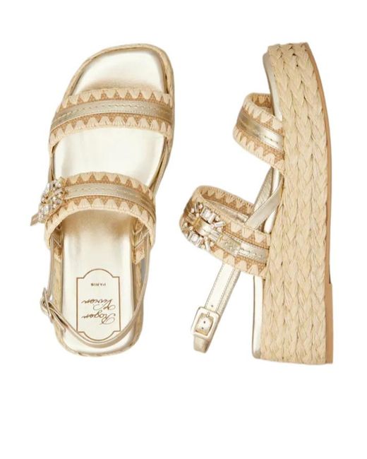 Roger Vivier Natural Wedge Sandals