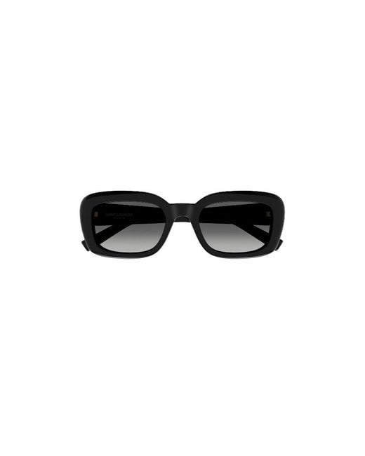 Saint Laurent Black Eyewear Rectangle Frame Sunglasses