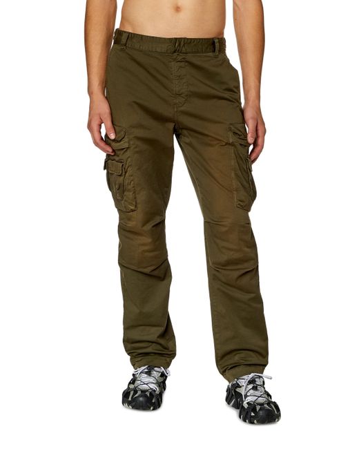 DIESEL Green P-Argym-New-A Faded Cargo Pants for men