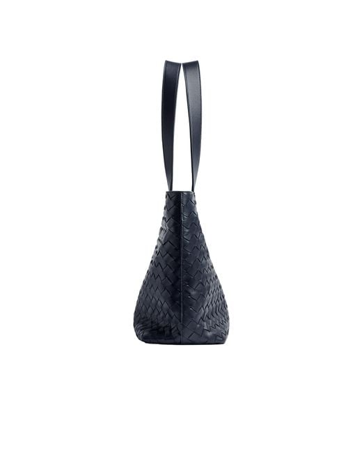 Bottega Veneta Blue Small Intrecciato Zipped Tote for men
