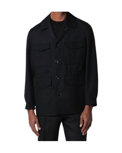 Lardini Black Utility Pocket Coat for men