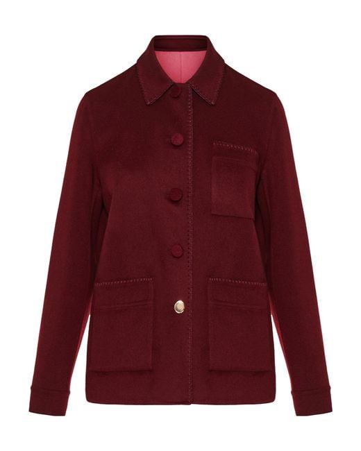 Gabriela Hearst Red Ulu Reversible Single-Breaste Jacket