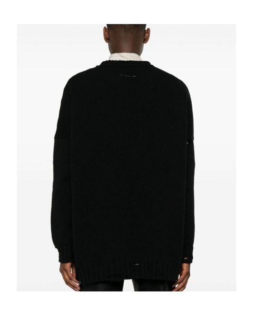 MM6 by Maison Margiela Black Jacquard Sweater for men