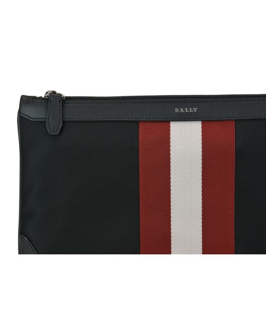 Bally Black Embossed Logo Clutch Bag for men