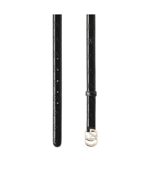 Gucci Black Gg Marmont Embossed Belt