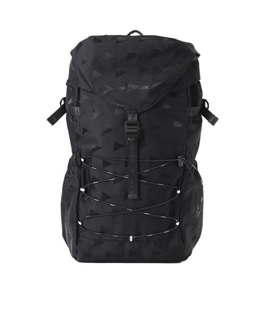 And Wander Black Triangle Jacquard Backpack for men