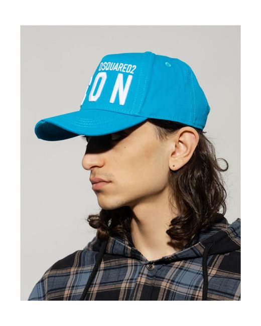 DSquared² Blue Icon Logo-Detail Cap for men