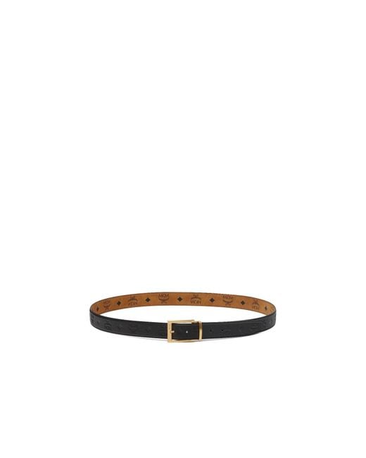 MCM White Logo Double-Sided Belt for men
